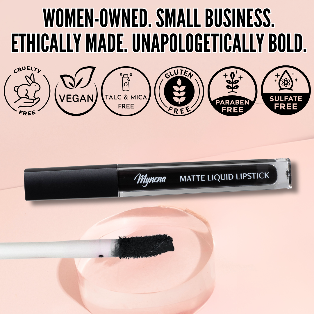 No-Transfer Matte Liquid Lipstick - True Black | Linda