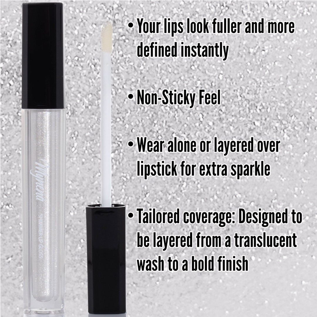 Shimmer Lip Gloss – Multi-Dimensional Glow - Clear Iridescent Shimmer | Aila