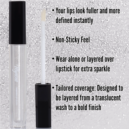Shimmer Lip Gloss – Multi-Dimensional Glow - Clear Iridescent Shimmer | Aila