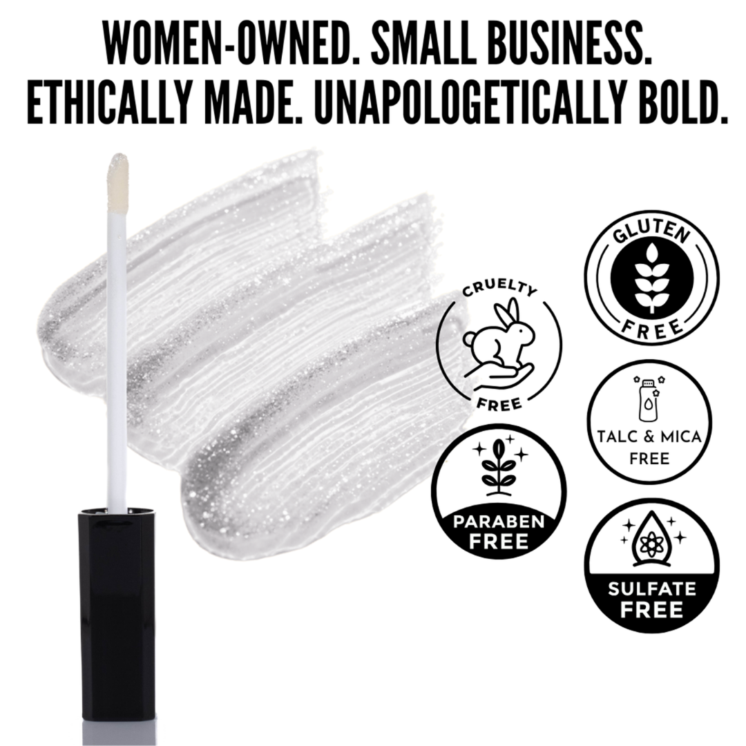 Shimmer Lip Gloss – Multi-Dimensional Glow - Clear Iridescent Shimmer | Aila