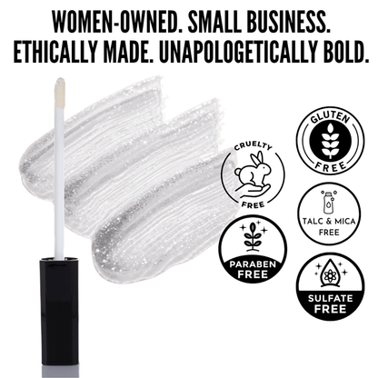 Shimmer Lip Gloss – Multi-Dimensional Glow - Clear Iridescent Shimmer | Aila