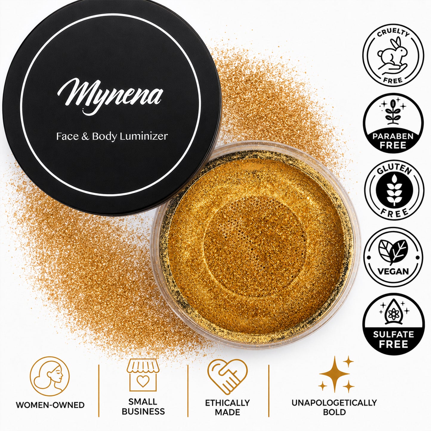 Loose Powder Highlighter – Yellow Gold Glow