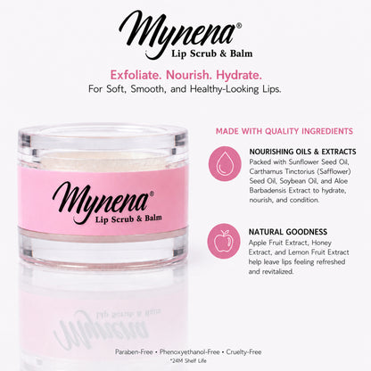 Sugar Lip Scrub & Hydrating Lip Balm Mask Duo for Dry Lips | 2-Step Lip Care Set | Vanilla