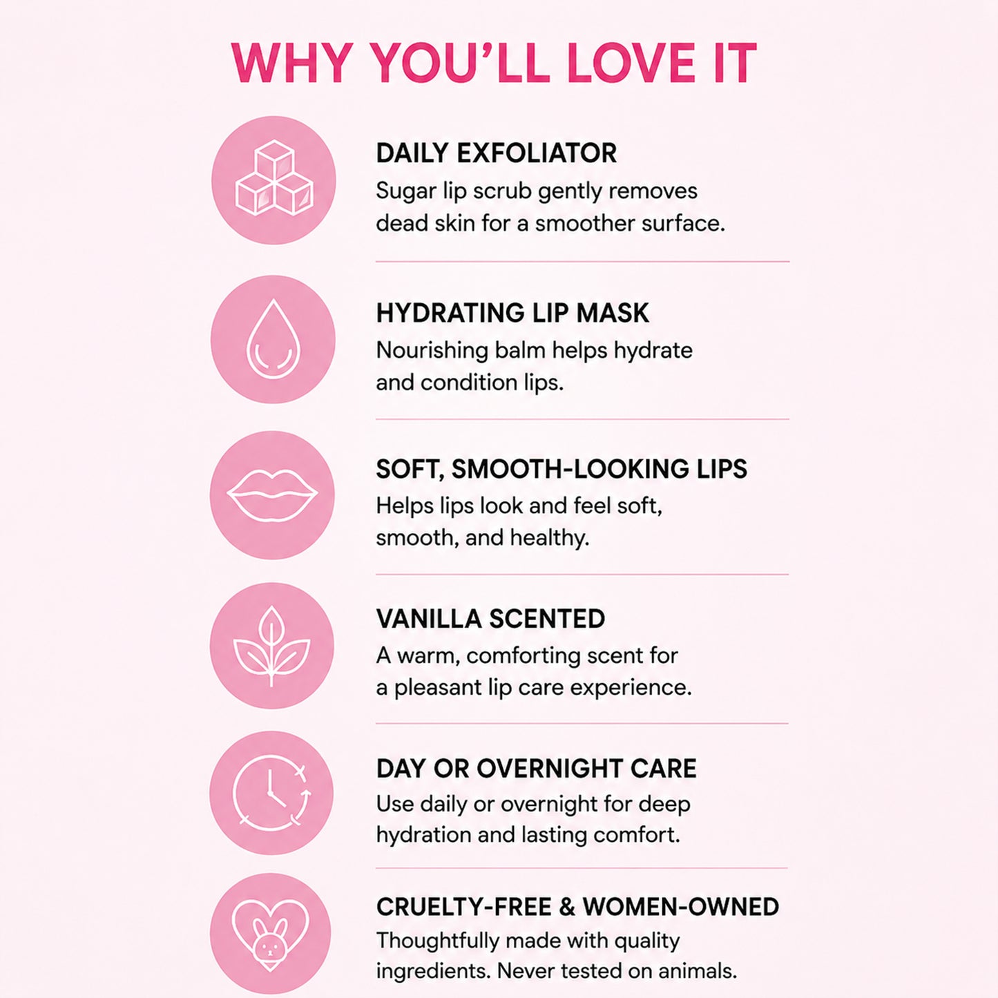 Sugar Lip Scrub & Hydrating Lip Balm Mask Duo for Dry Lips | 2-Step Lip Care Set | Vanilla