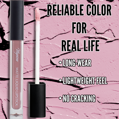 No-Transfer Matte Liquid Lipstick - Soft Pink | Clara