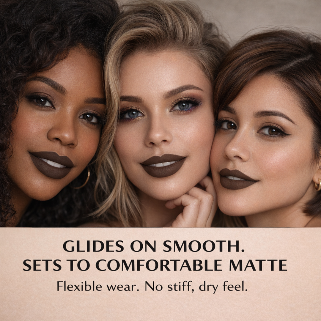 No-Transfer Matte Liquid Lipstick - Warm Brown | Cyndia