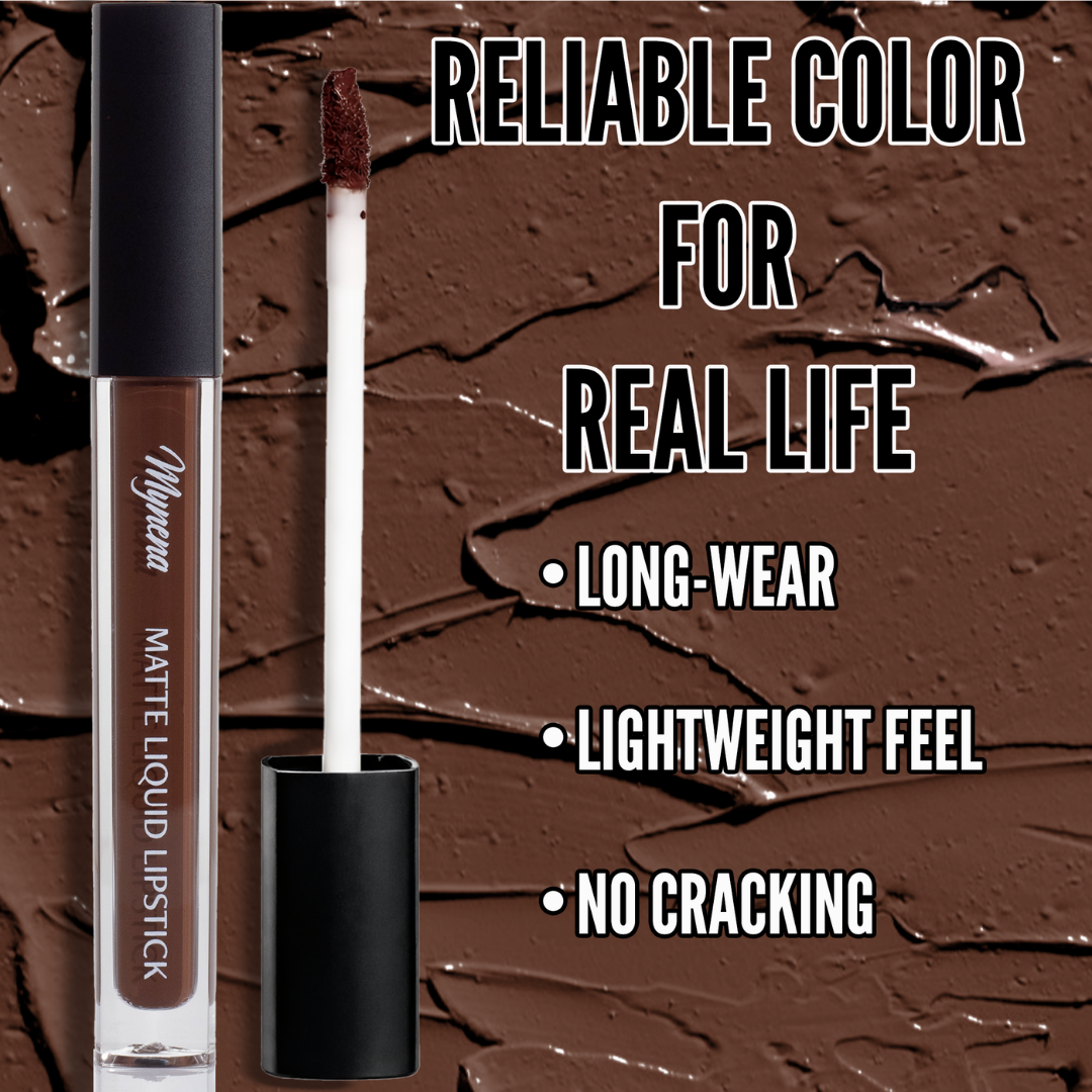 No-Transfer Matte Liquid Lipstick - Warm Brown | Cyndia