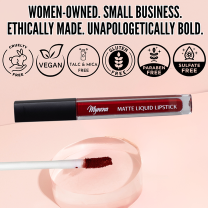No-Transfer Matte Liquid Lipstick - Cool Red | Elle