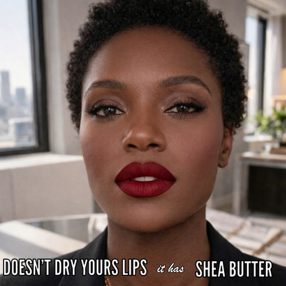No-Transfer Matte Liquid Lipstick - Cool Red | Elle