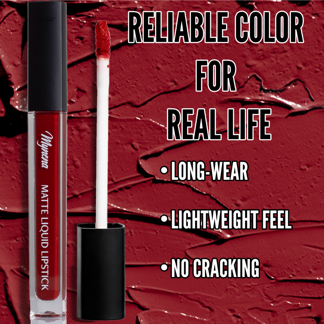 No-Transfer Matte Liquid Lipstick - Cool Red | Elle