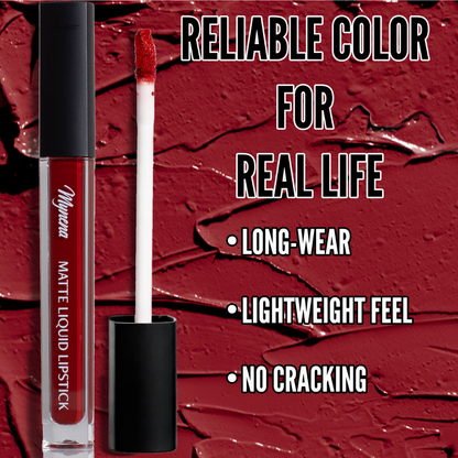 No-Transfer Matte Liquid Lipstick - Cool Red | Elle