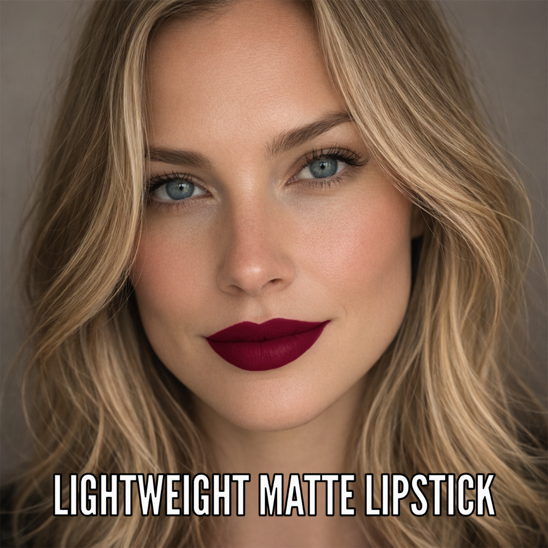 No-Transfer Matte Liquid Lipstick - Burgundy Red | Emma