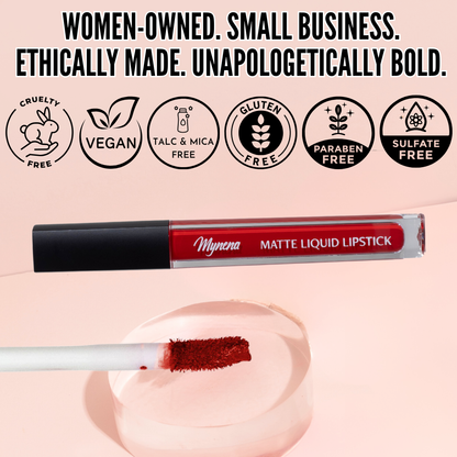 No-Transfer Matte Liquid Lipstick - Warm Red | Glory