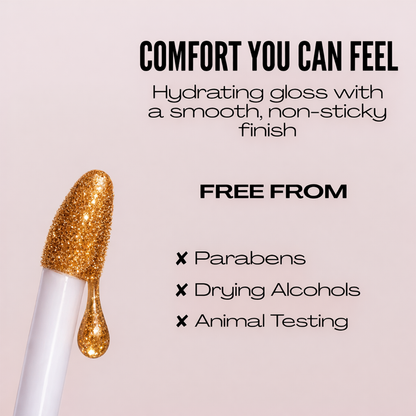 Shimmer Lip Gloss – Multi-Dimensional Glow - Golden Coral Shimmer | Goldie