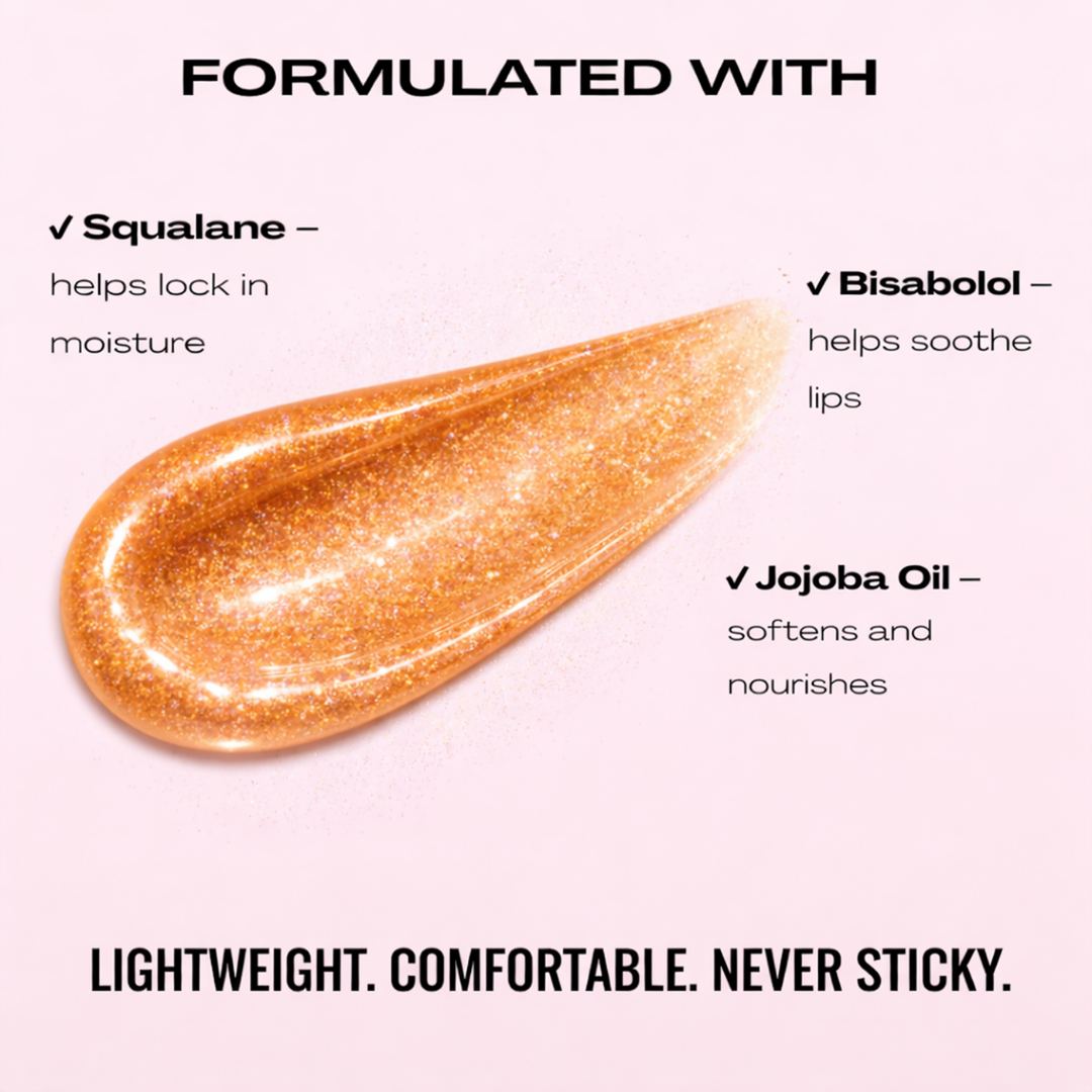 Shimmer Lip Gloss – Multi-Dimensional Glow - Golden Coral Shimmer | Goldie