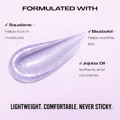 Shimmer Lip Gloss – Multi-Dimensional Glow - Lavender Purple Shimmer | Iriz