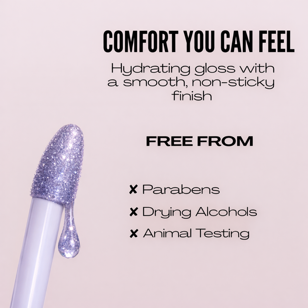 Shimmer Lip Gloss – Multi-Dimensional Glow - Lavender Purple Shimmer | Iriz