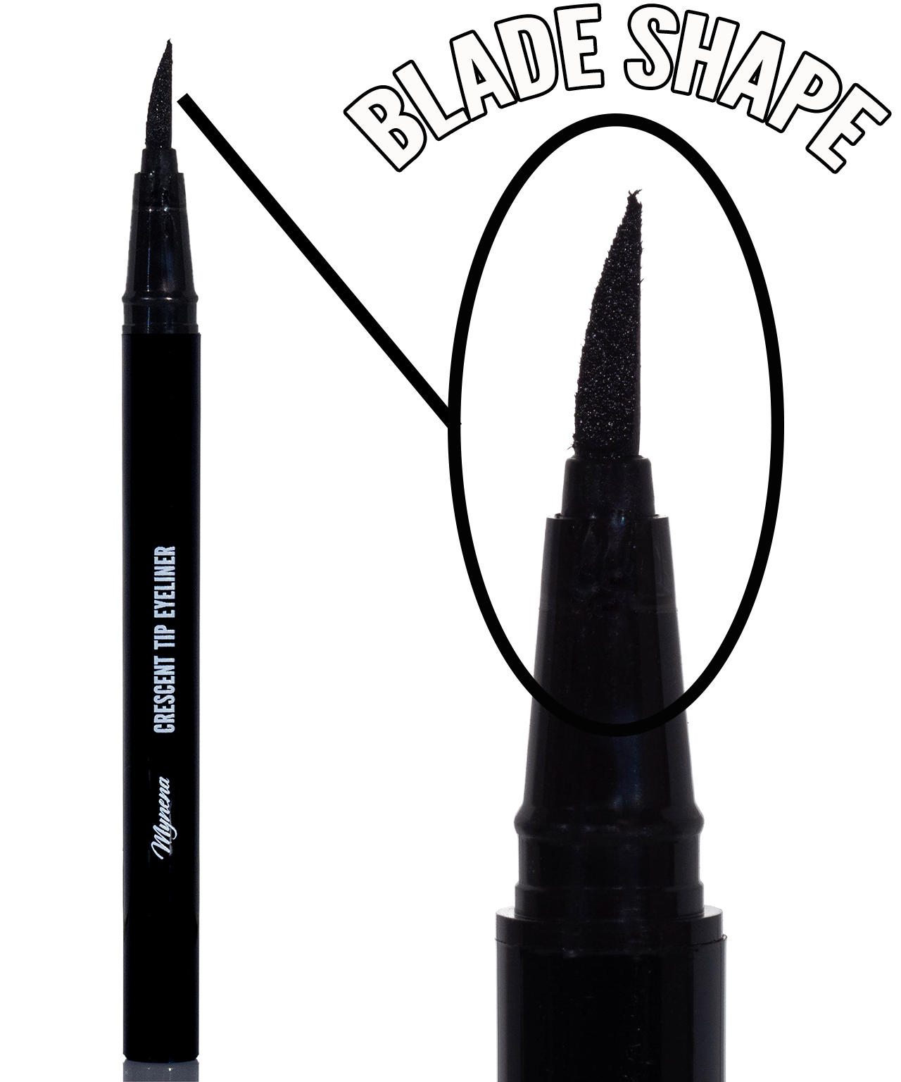 Jet Black Liquid Eyeliner with Crescent Tip