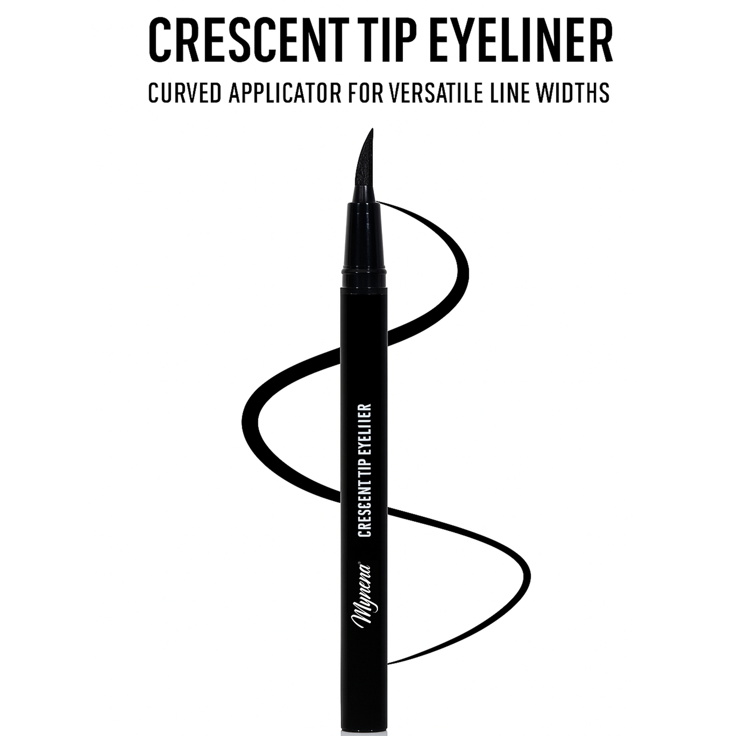 Jet Black Liquid Eyeliner with Crescent Tip