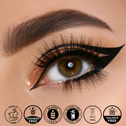 Jet Black Liquid Eyeliner with Crescent Tip