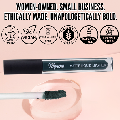 No-Transfer Matte Liquid Lipstick - Deep Forest Green | Jocelyn