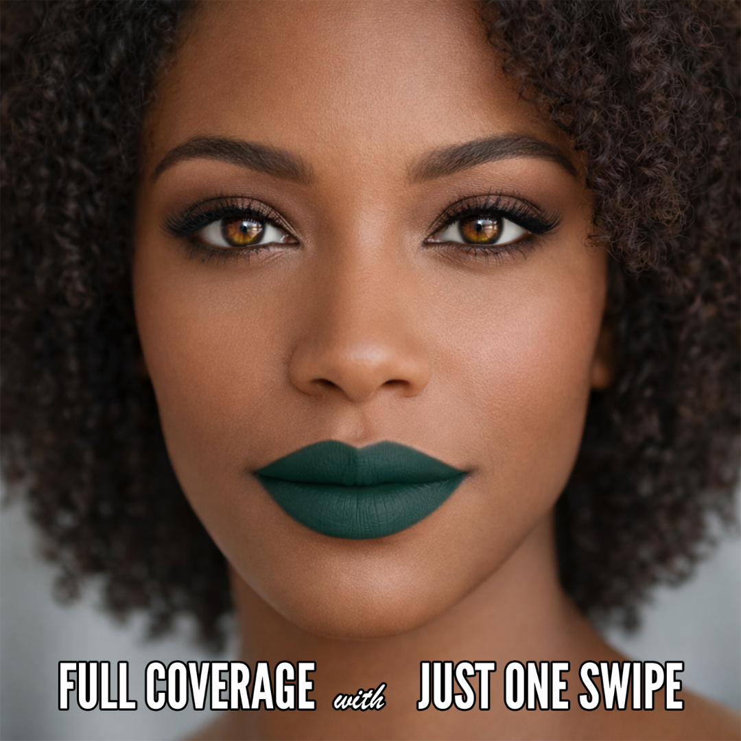 No-Transfer Matte Liquid Lipstick - Deep Forest Green | Jocelyn