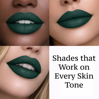 No-Transfer Matte Liquid Lipstick - Deep Forest Green | Jocelyn