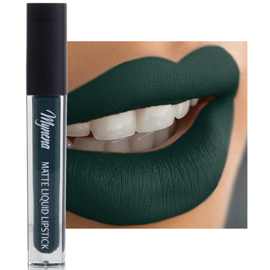 No-Transfer Matte Liquid Lipstick - Deep Forest Green | Jocelyn