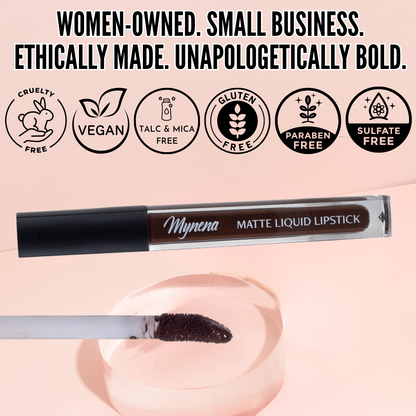 No-Transfer Matte Liquid Lipstick - Deep Espresso | Kiona