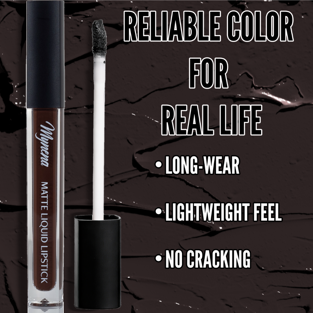 No-Transfer Matte Liquid Lipstick - Deep Espresso | Kiona