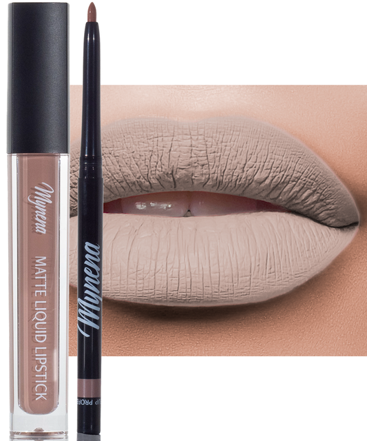 Matte Liquid Lipstick & Liner Set - Nude