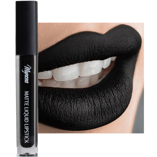 No-Transfer Matte Liquid Lipstick - True Black | Linda