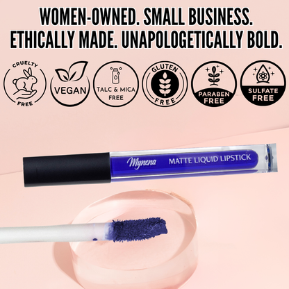 No-Transfer Matte Liquid Lipstick - Electric Blue | Mavi