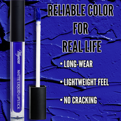 No-Transfer Matte Liquid Lipstick - Electric Blue | Mavi