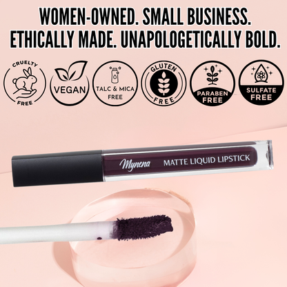 No-Transfer Matte Liquid Lipstick - Deep Plum | Mia