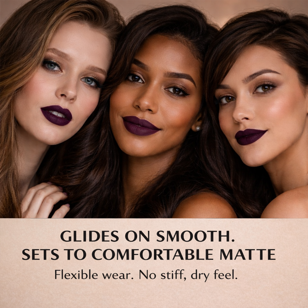 No-Transfer Matte Liquid Lipstick - Deep Plum | Mia