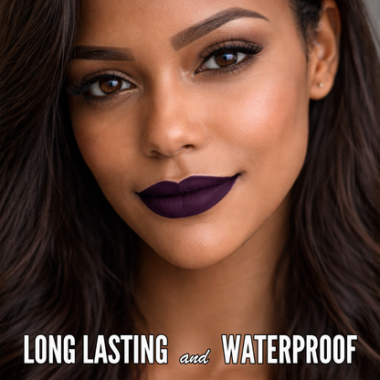 No-Transfer Matte Liquid Lipstick - Deep Plum | Mia