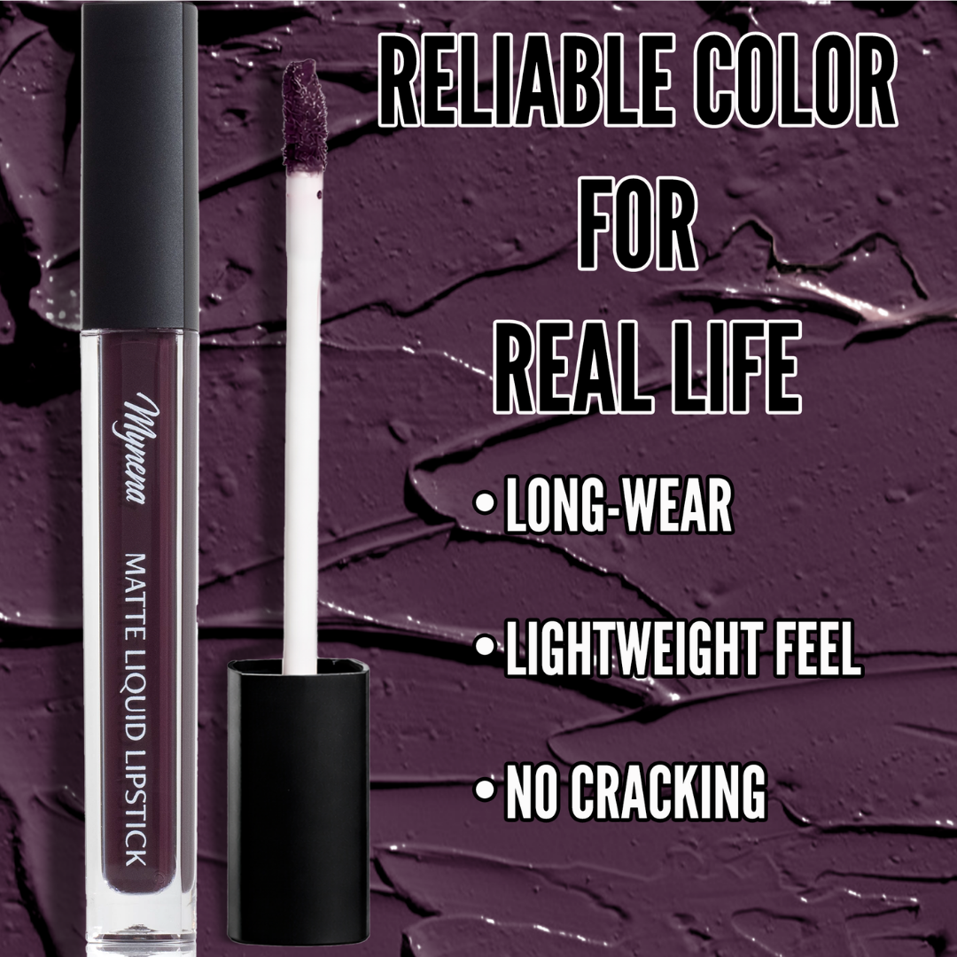 No-Transfer Matte Liquid Lipstick - Deep Plum | Mia