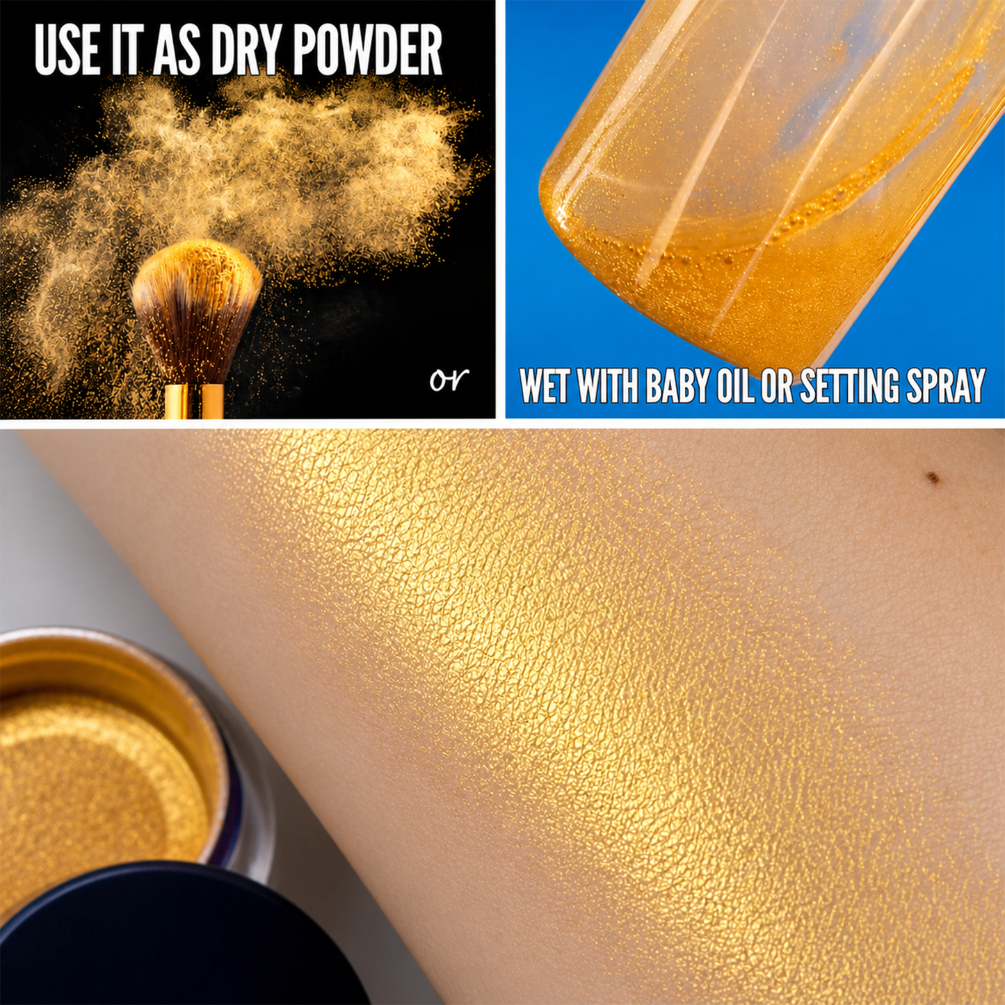 Loose Powder Highlighter – Yellow Gold Glow