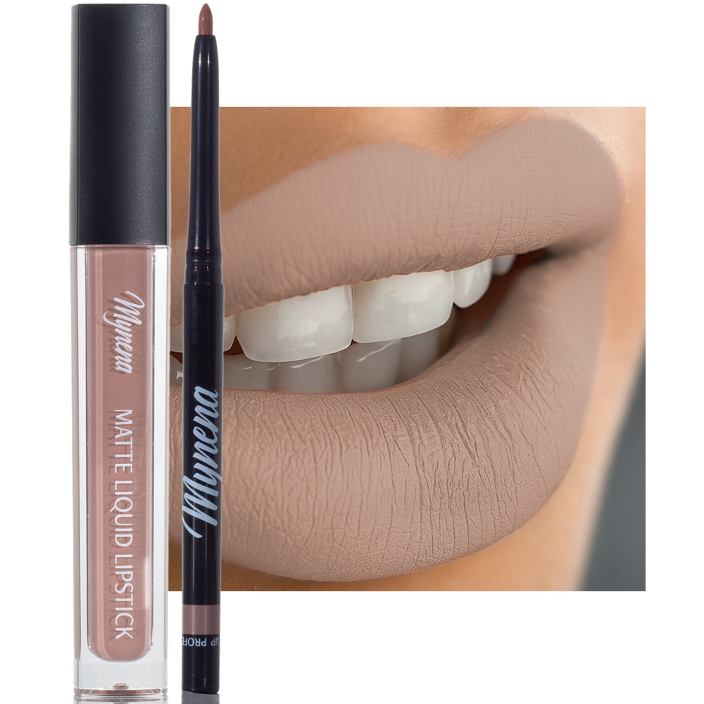 Matte Liquid Lipstick & Liner Set - Nude