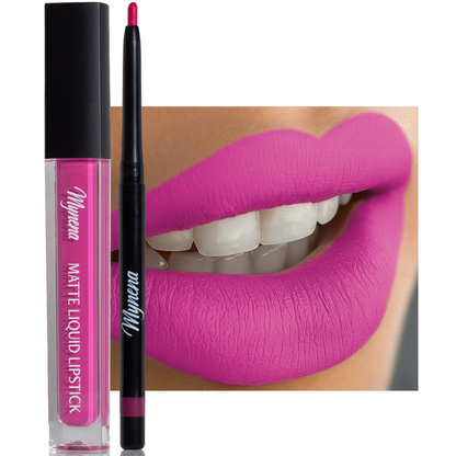 Matte Liquid Lipstick & Liner Set - Pink