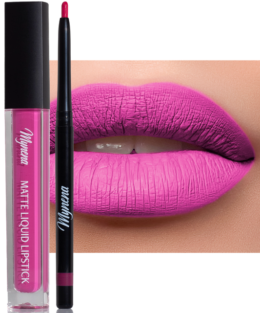 Matte Liquid Lipstick & Liner Set - Pink