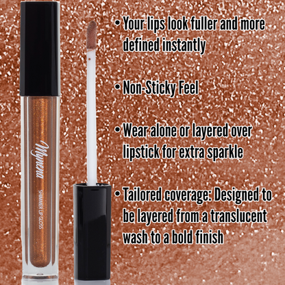 Shimmer Lip Gloss – Multi-Dimensional Glow - Bronze Copper Shimmer | Piper