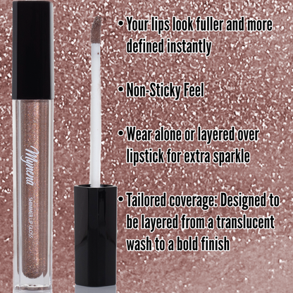 Shimmer Lip Gloss – Multi-Dimensional Glow - Champagne Nude Shimmer | Rosie