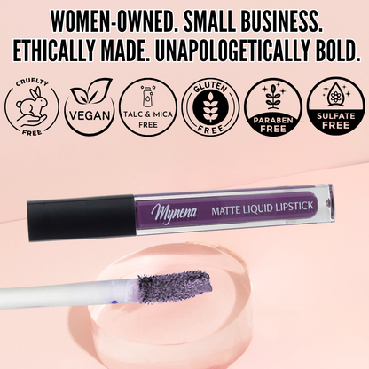 No-Transfer Matte Liquid Lipstick - Vibrant Purple | Sofia