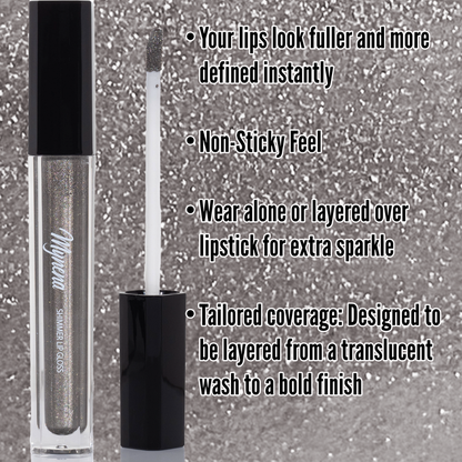 Shimmer Lip Gloss – Multi-Dimensional Glow - Silver Chrome Shimmer | Steel