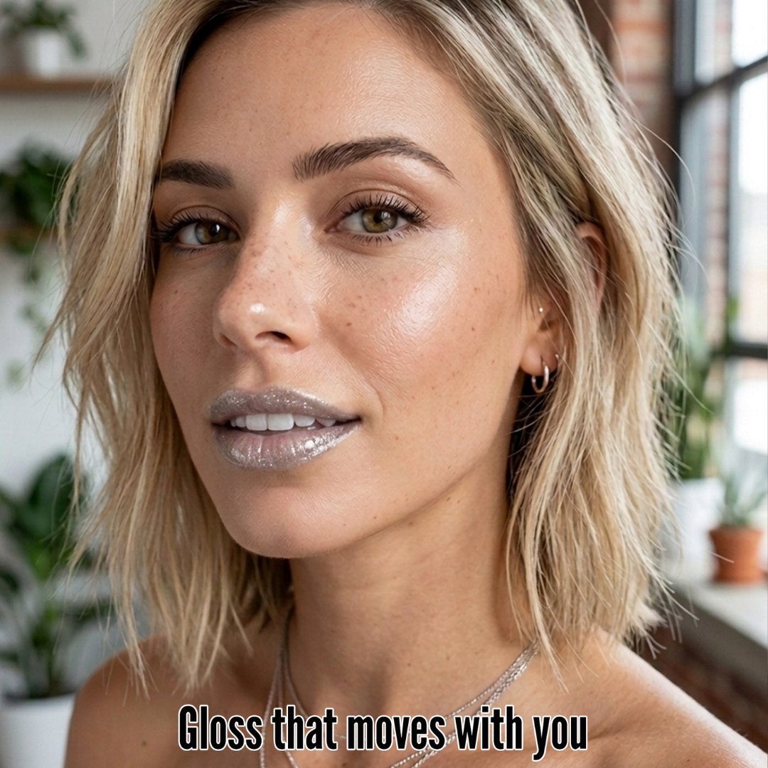 Shimmer Lip Gloss – Multi-Dimensional Glow - Silver Chrome Shimmer | Steel