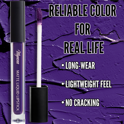 No-Transfer Matte Liquid Lipstick - Deep Purple | Violet