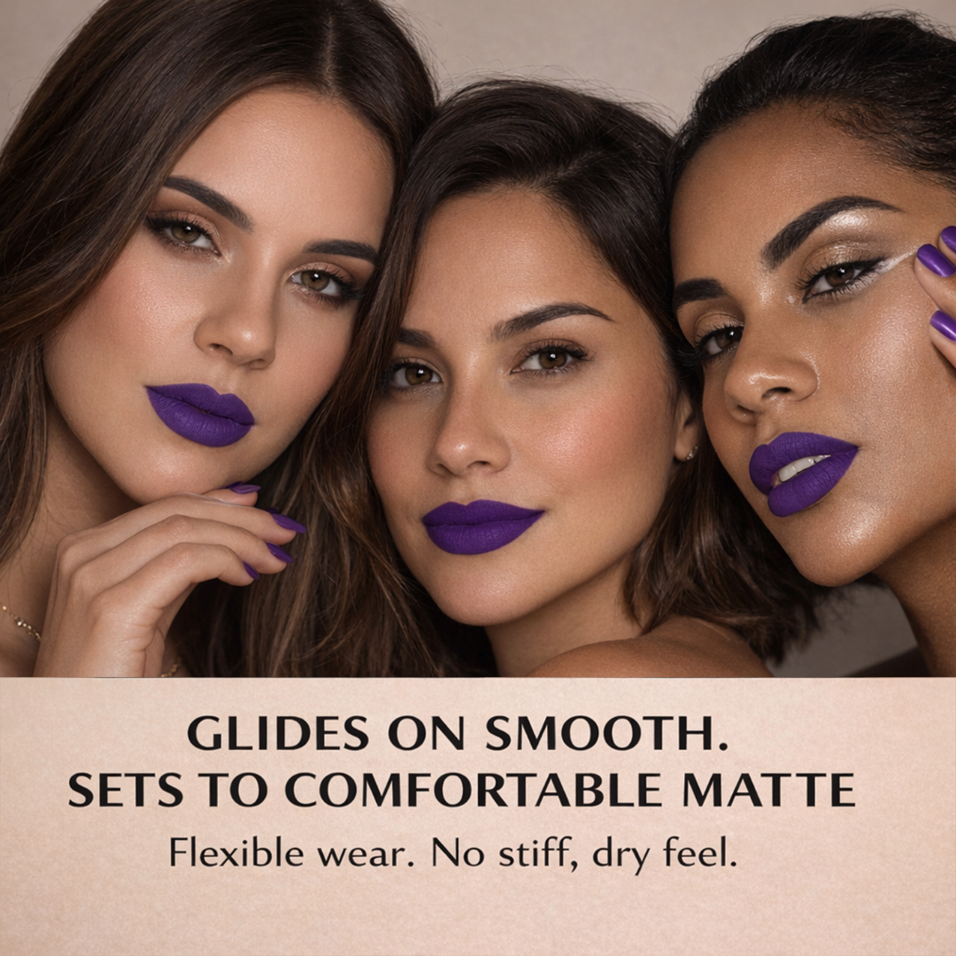 No-Transfer Matte Liquid Lipstick - Deep Purple | Violet