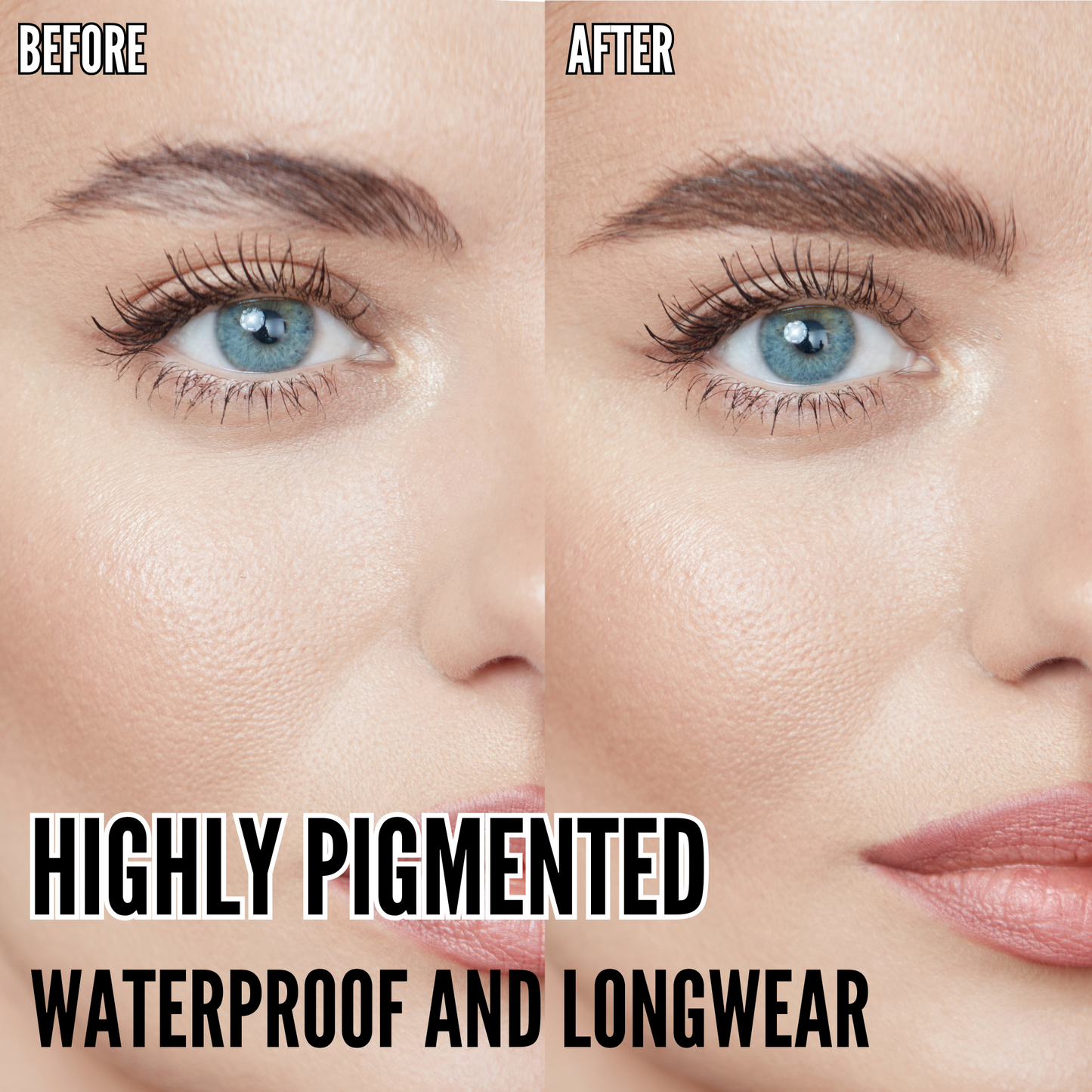 2-in-1 Waterproof Micro-Fork Eyebrow Pencil and Eyeliner Pen - Black